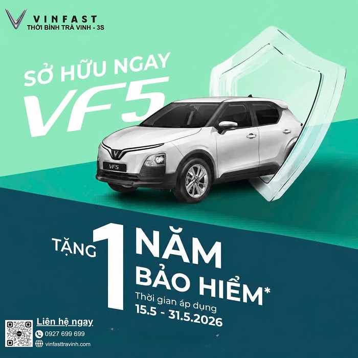 Khởi Đầu Thông Minh Với Giá Lăn Bánh VF5 Tặng 1 Năm Bảo Hiểm Hấp Dẫn Khởi Đầu Thông Minh Với Giá Lăn Bánh VF5 Tặng 1 Năm Bảo Hiểm Hấp Dẫn