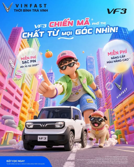 VinFast VF3 xe điện mini quốc dân phá cách, tập trung vào lối sống đô thị, giá thành siêu hời