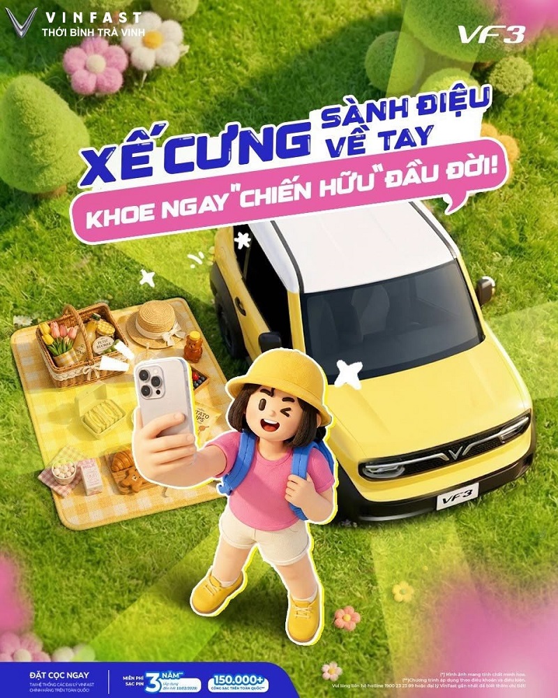 VinFast VF3 xe điện mini quốc dân phá cách, tập trung vào lối sống đô thị, giá thành siêu hời