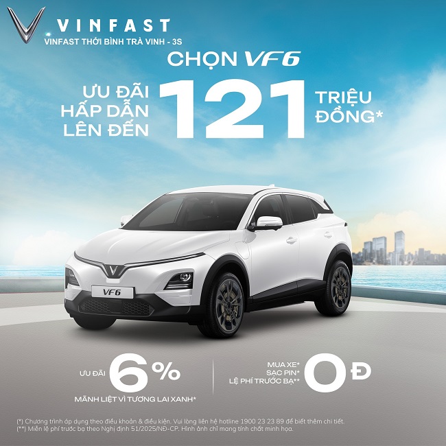 Thu Xăng Đổi Điện VinFast Tháng 3/2026 Tại Trà Vinh: Ưu Đãi Thêm 3% + Siêu Tiết Kiệm!
